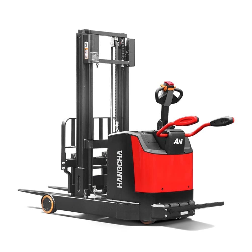 Equipamentos de armazém Hangcha A series high range stand-on pallet stacker with mast move